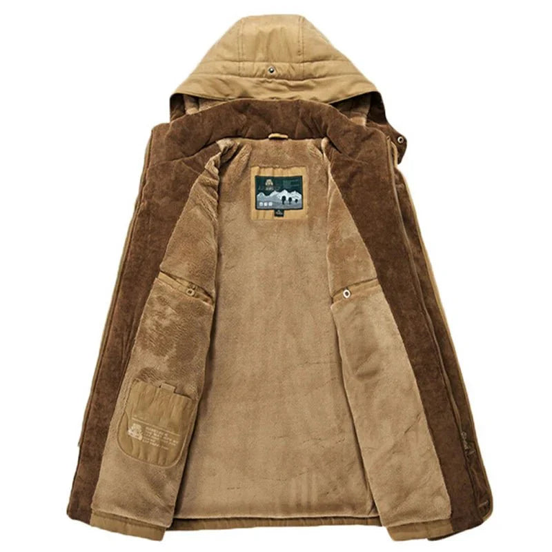 Herren Outdoor Winterjacke – Warm Gefüttert mit Abnehmbarer Kapuze und Vielseitigem Design