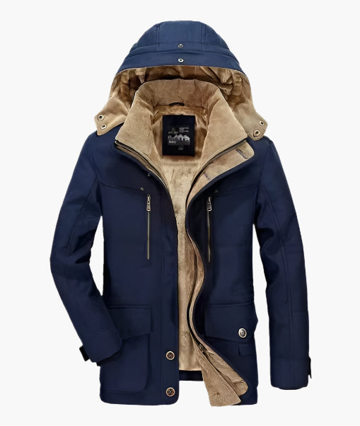 Herren Outdoor Winterjacke – Warm Gefüttert mit Abnehmbarer Kapuze und Vielseitigem Design