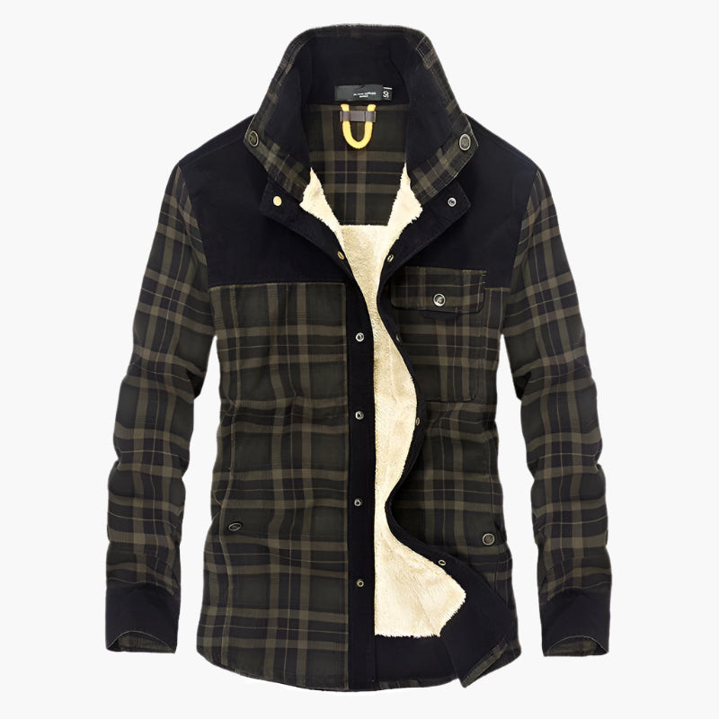 Herren Outdoor Flanelljacke im Holzfäller-Stil mit Fleece-Innenfutter – Ideal für Freizeit und Abenteuer