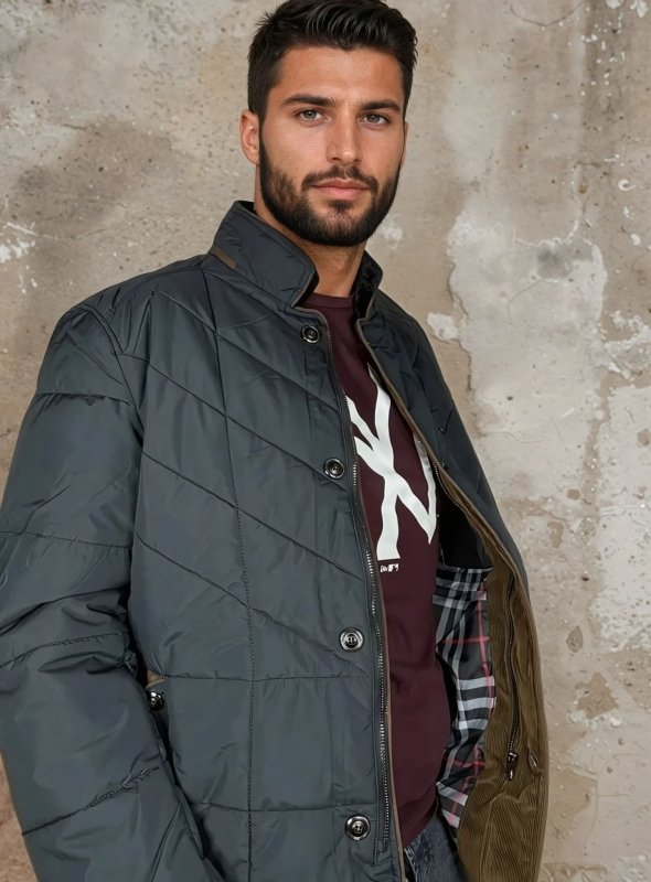 Herren Steppjacke im modernen Business-Stil für Alltag und Freizeit