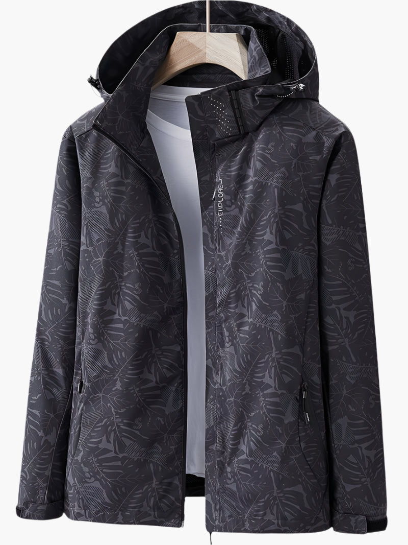 Herren Outdoor Funktionsjacke – Sportlicher Wind- & Regenschutz mit modernem Print
