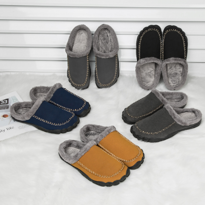 Herren Pantoffeln Komfort Haus-Slipper mit Antirutschsohle – Stilvoll & Warm für Zuhause