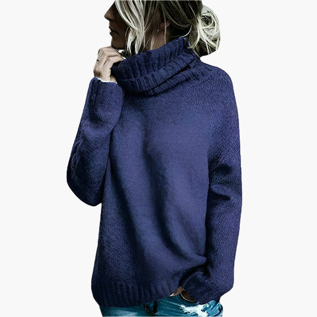 Damen Oversize Rollkragenpullover – Bequemer Freizeit-Strickpullover mit hohem Kragen, moderner Stil