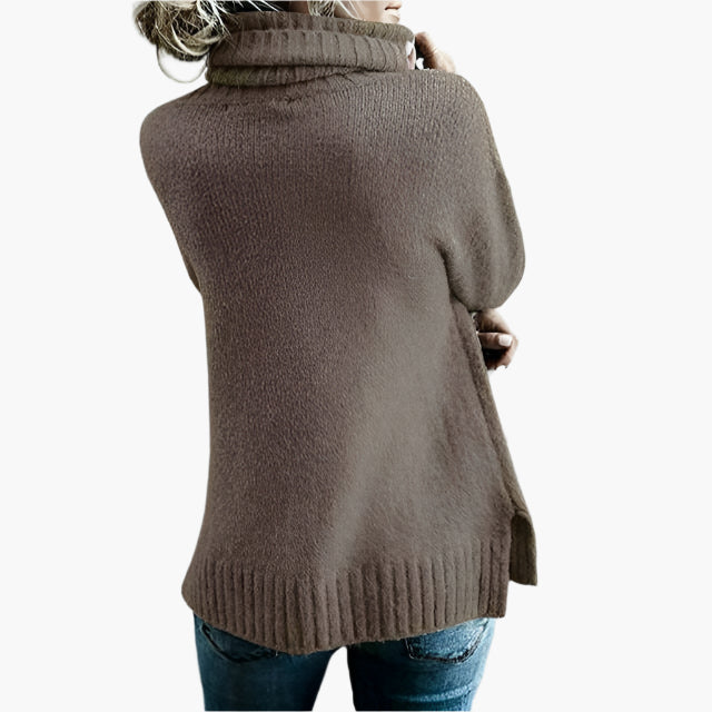Damen Oversize Rollkragenpullover – Bequemer Freizeit-Strickpullover mit hohem Kragen, moderner Stil