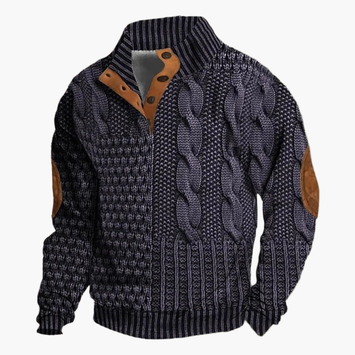 Herren Strickmuster Bomberjacke Vintage-Stil Freizeitmode