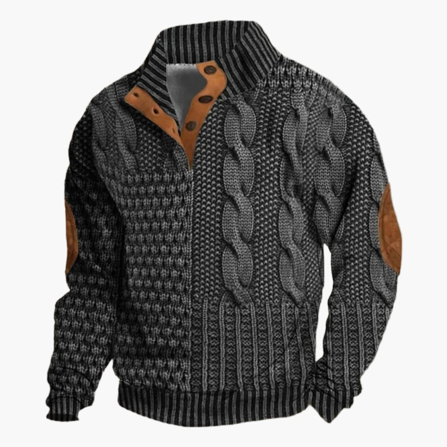 Herren Strickmuster Bomberjacke Vintage-Stil Freizeitmode