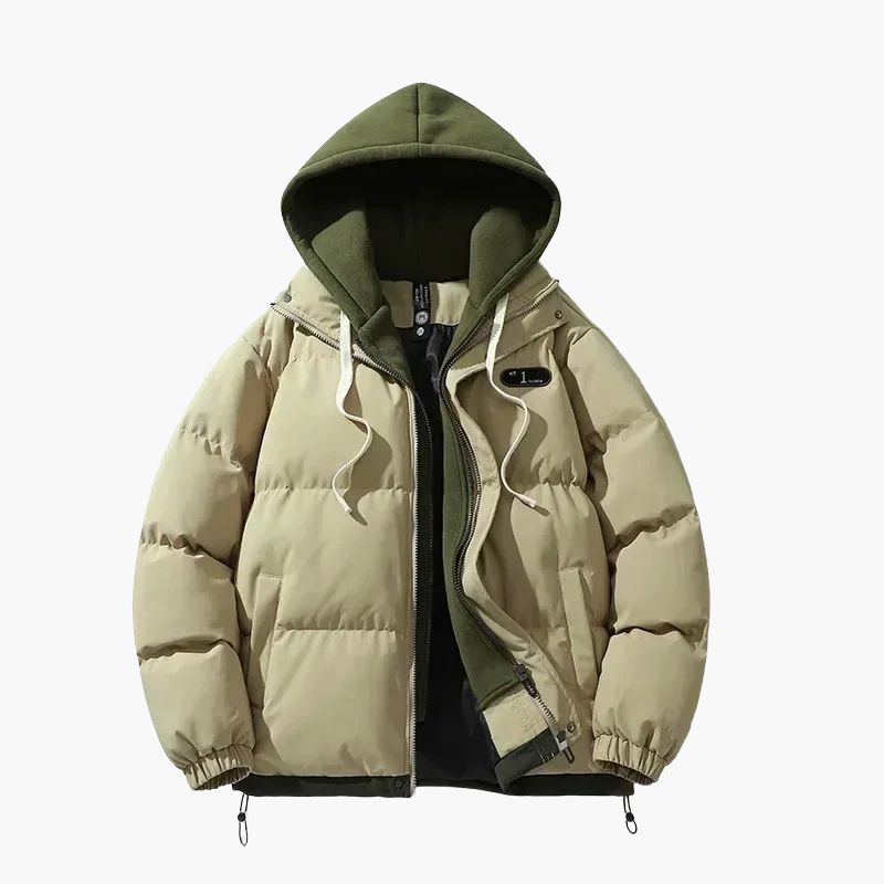 Herren Winter Steppjacke mit Kapuze – Modischer Outdoor Streetwear Look