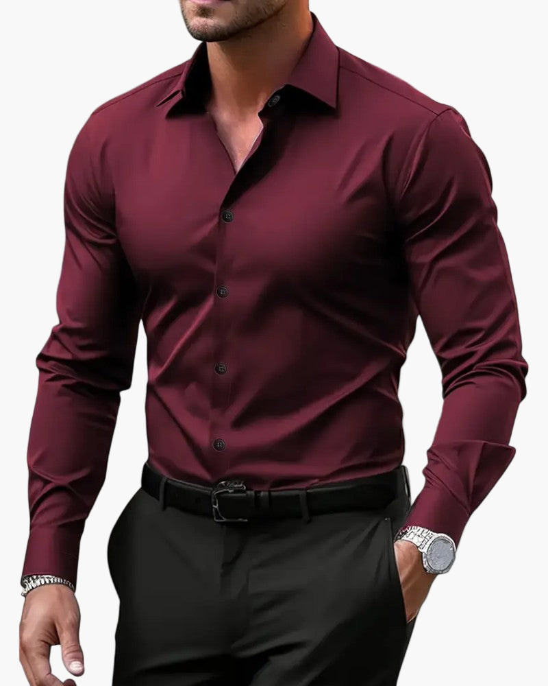 Herren Business Freizeithemd Slim Fit Langarm Modern Elegant