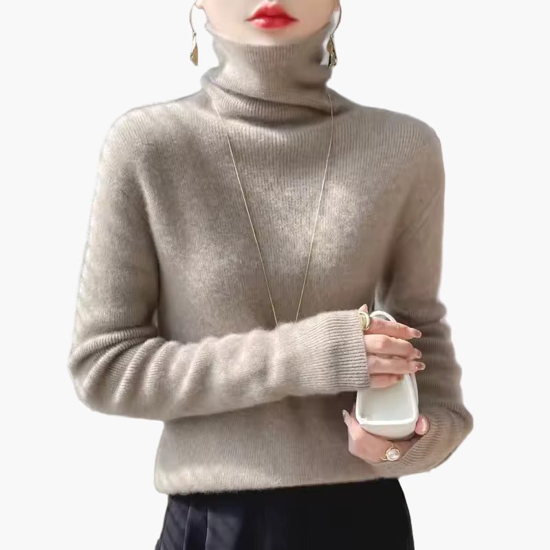 Damen Rollkragenpullover Elegant Minimalistisch – Perfekt für Büro & Alltag