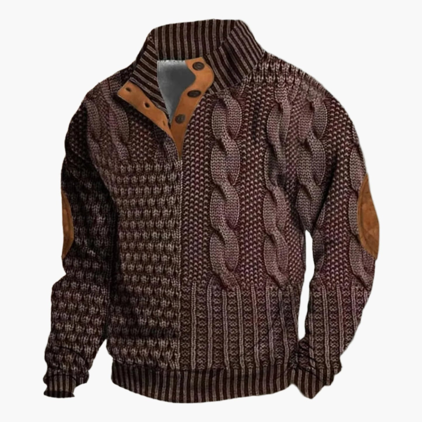 Herren Strickmuster Bomberjacke Vintage-Stil Freizeitmode