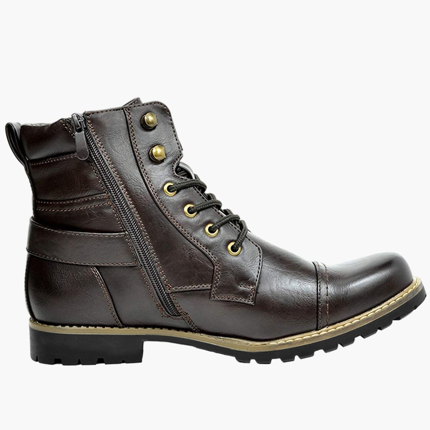 Herren Stiefelette Urban Style mit Reißverschluss und Schnalle – Modischer City-Boot für Alltag und Freizeit