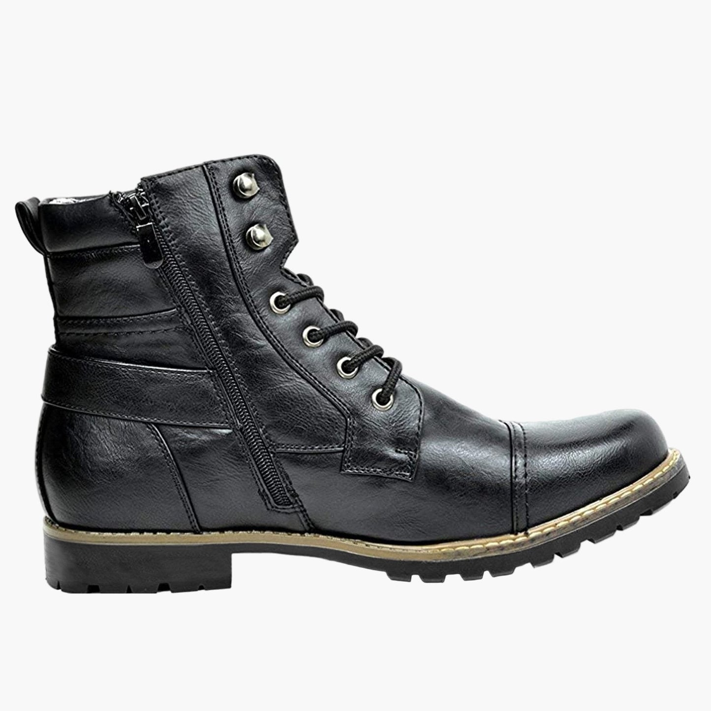 Herren Stiefelette Urban Style mit Reißverschluss und Schnalle – Modischer City-Boot für Alltag und Freizeit