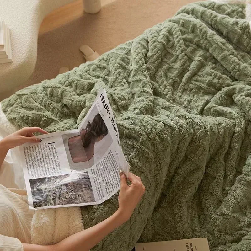Unisex Flauschige Winter Schlafdecke – Luxus Komfortdecke für Bett & Sofa, Kuscheliger Stil für kalte Tage