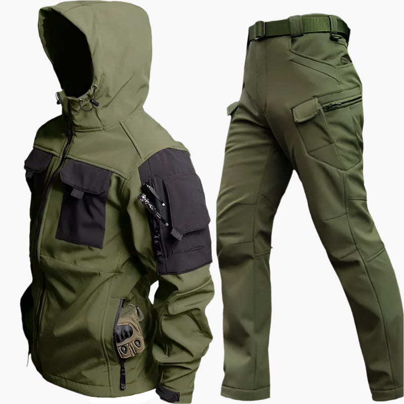 Herren Outdoor Softshell Set – Tactical Jacke & Hose für Trekking, Wandern und Survival