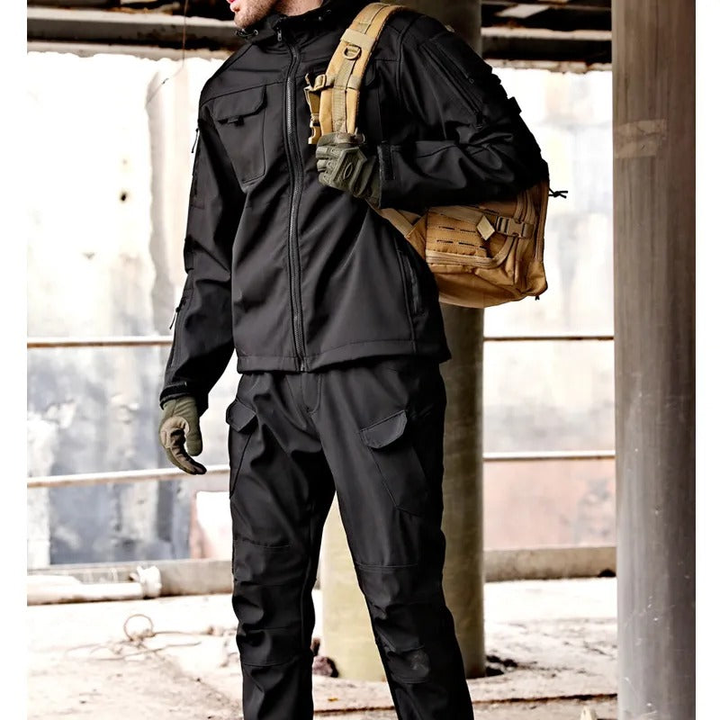 Herren Outdoor Softshell Set – Tactical Jacke & Hose für Trekking, Wandern und Survival