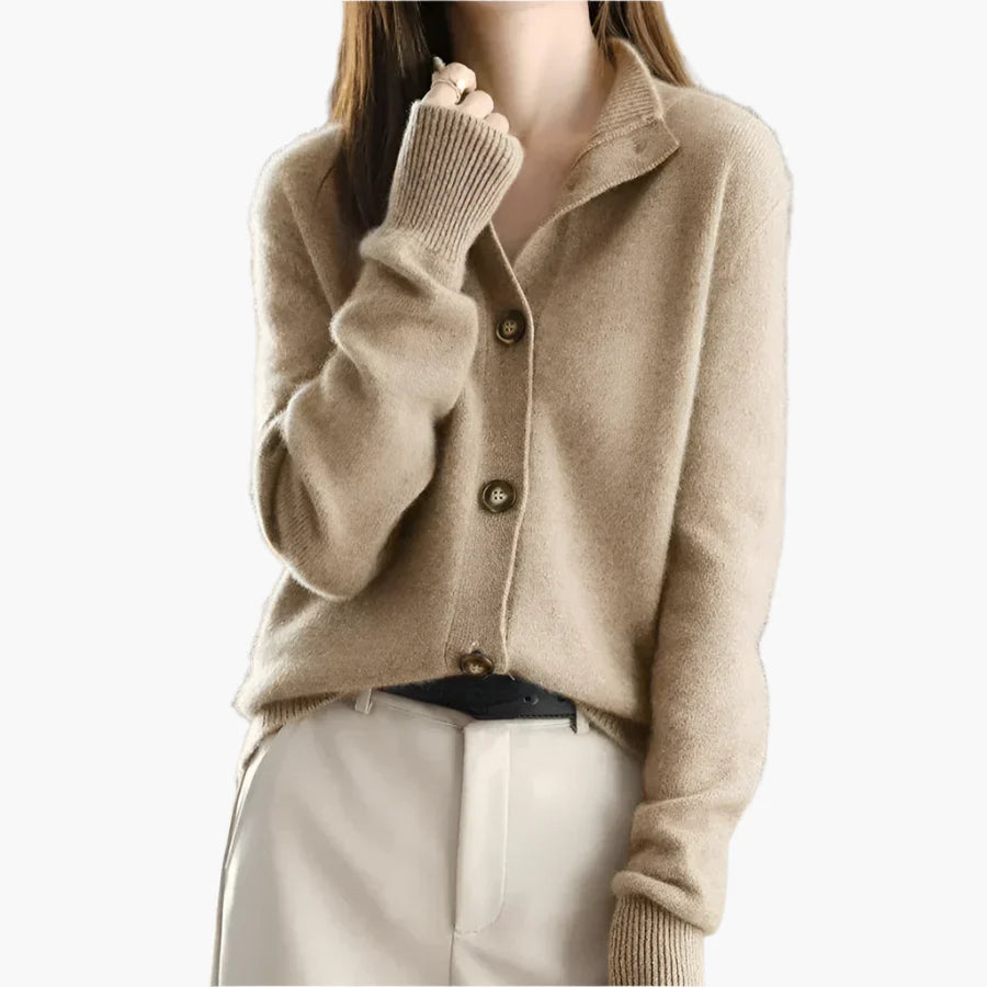 Damen Pullover mit großen Knöpfen – Modischer Strick-Cardigan für Herbst und Winter