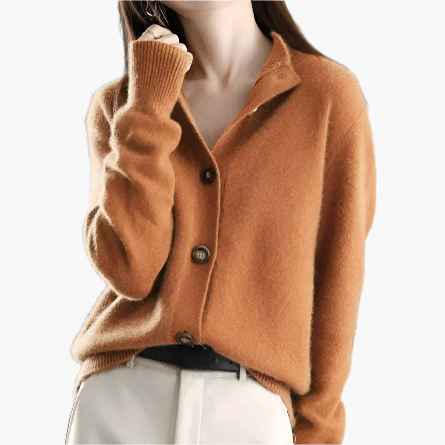 Damen Pullover mit großen Knöpfen – Modischer Strick-Cardigan für Herbst und Winter