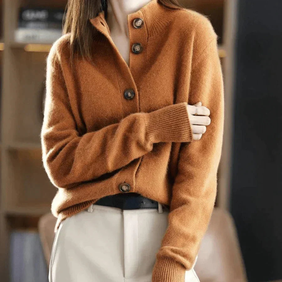 Damen Pullover mit großen Knöpfen – Modischer Strick-Cardigan für Herbst und Winter