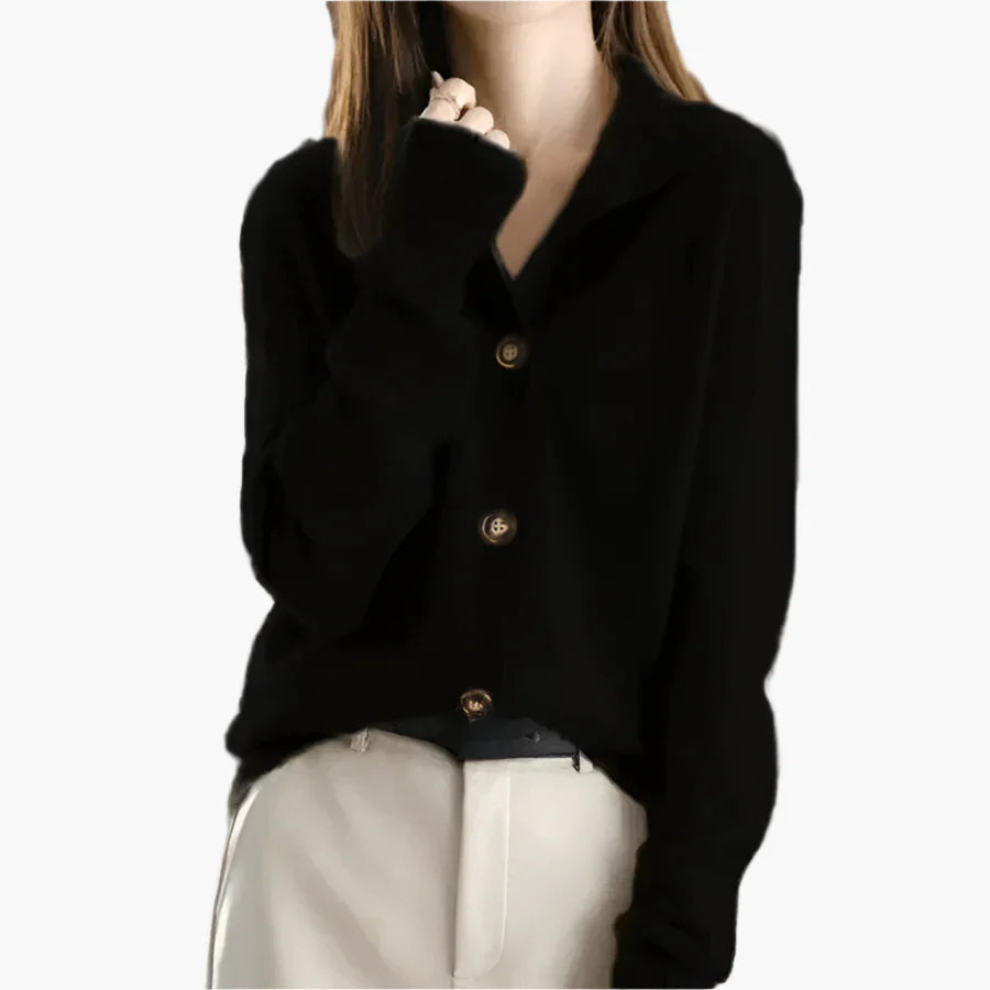 Damen Pullover mit großen Knöpfen – Modischer Strick-Cardigan für Herbst und Winter