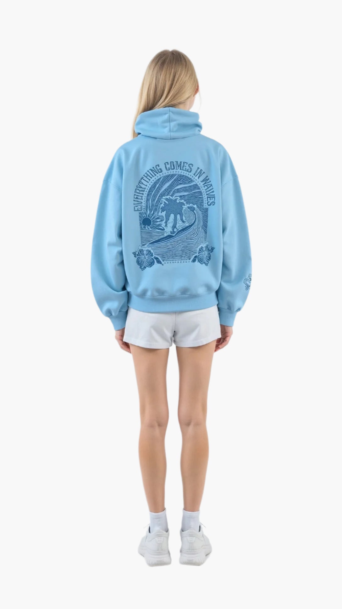Damen Oversize Kapuzenpullover mit tropischer Stickerei – Lässiger Streetstyle Hoodie für Alltag und Freizeit