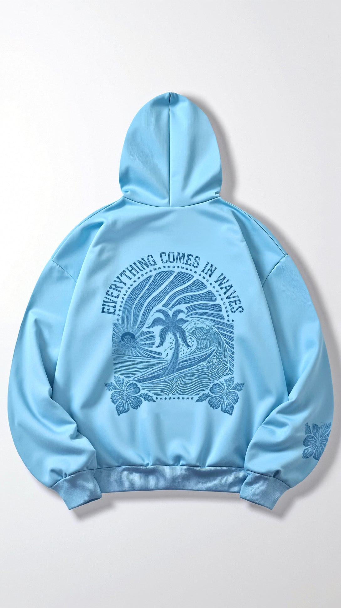 Damen Oversize Kapuzenpullover mit tropischer Stickerei – Lässiger Streetstyle Hoodie für Alltag und Freizeit