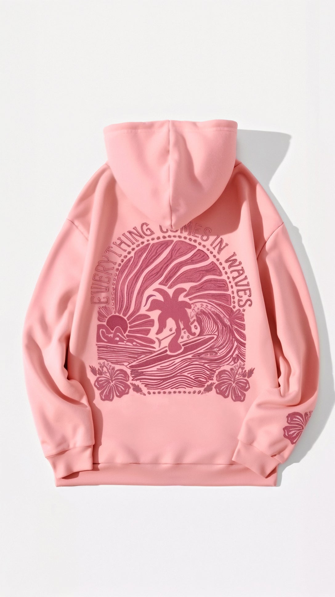 Damen Oversize Kapuzenpullover mit tropischer Stickerei – Lässiger Streetstyle Hoodie für Alltag und Freizeit