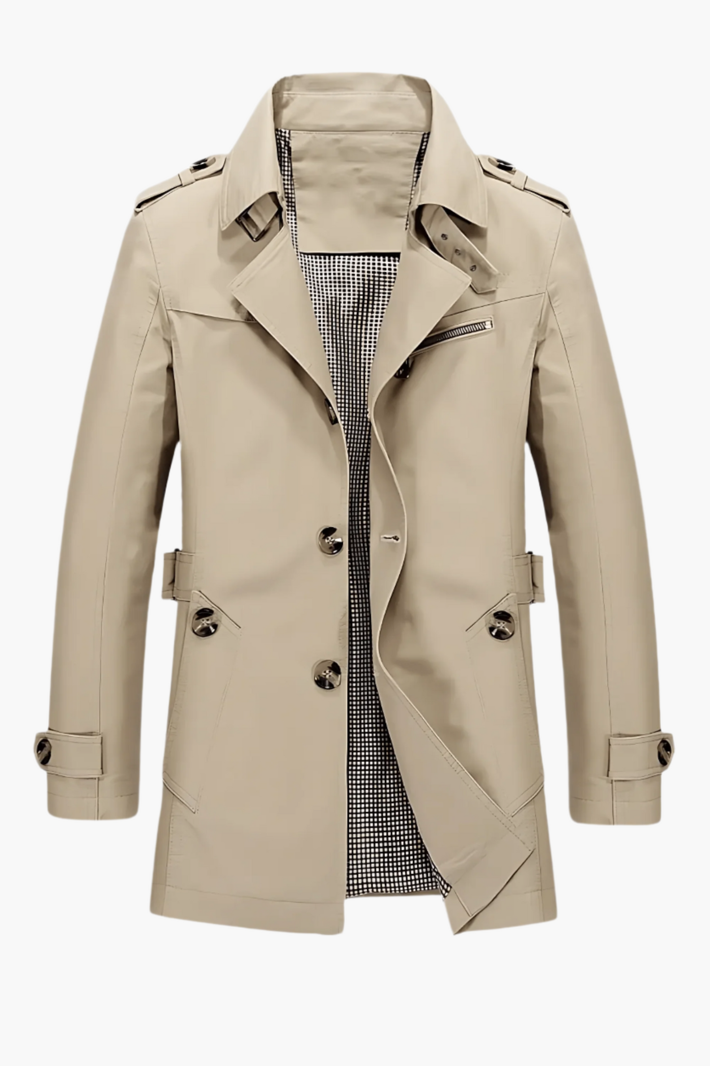 Herren Trenchcoat mit Umlegekragen – Klassischer Mantel für Business & Freizeit