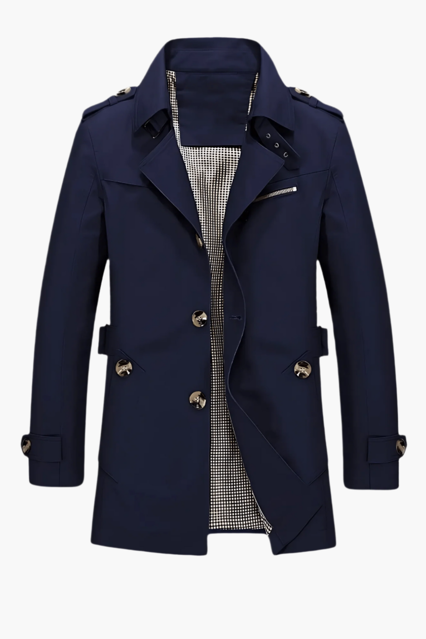 Herren Trenchcoat mit Umlegekragen – Klassischer Mantel für Business & Freizeit