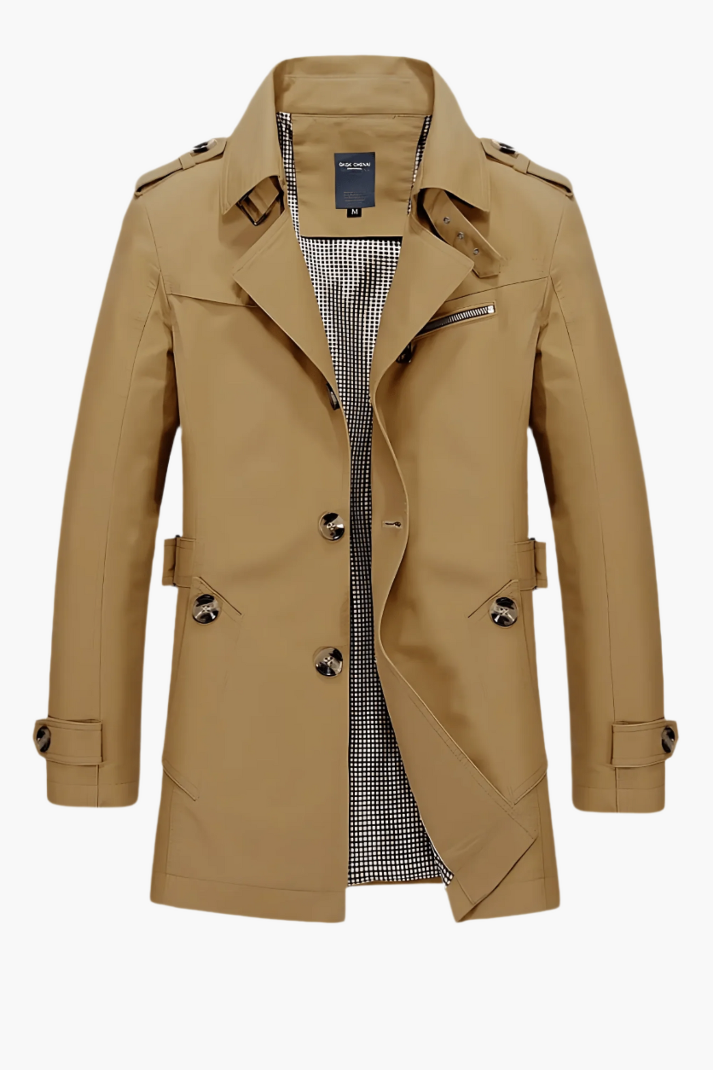 Herren Trenchcoat mit Umlegekragen – Klassischer Mantel für Business & Freizeit