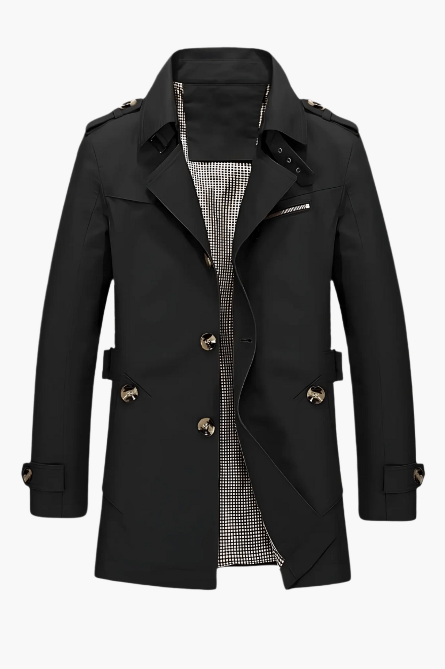 Herren Trenchcoat mit Umlegekragen – Klassischer Mantel für Business & Freizeit