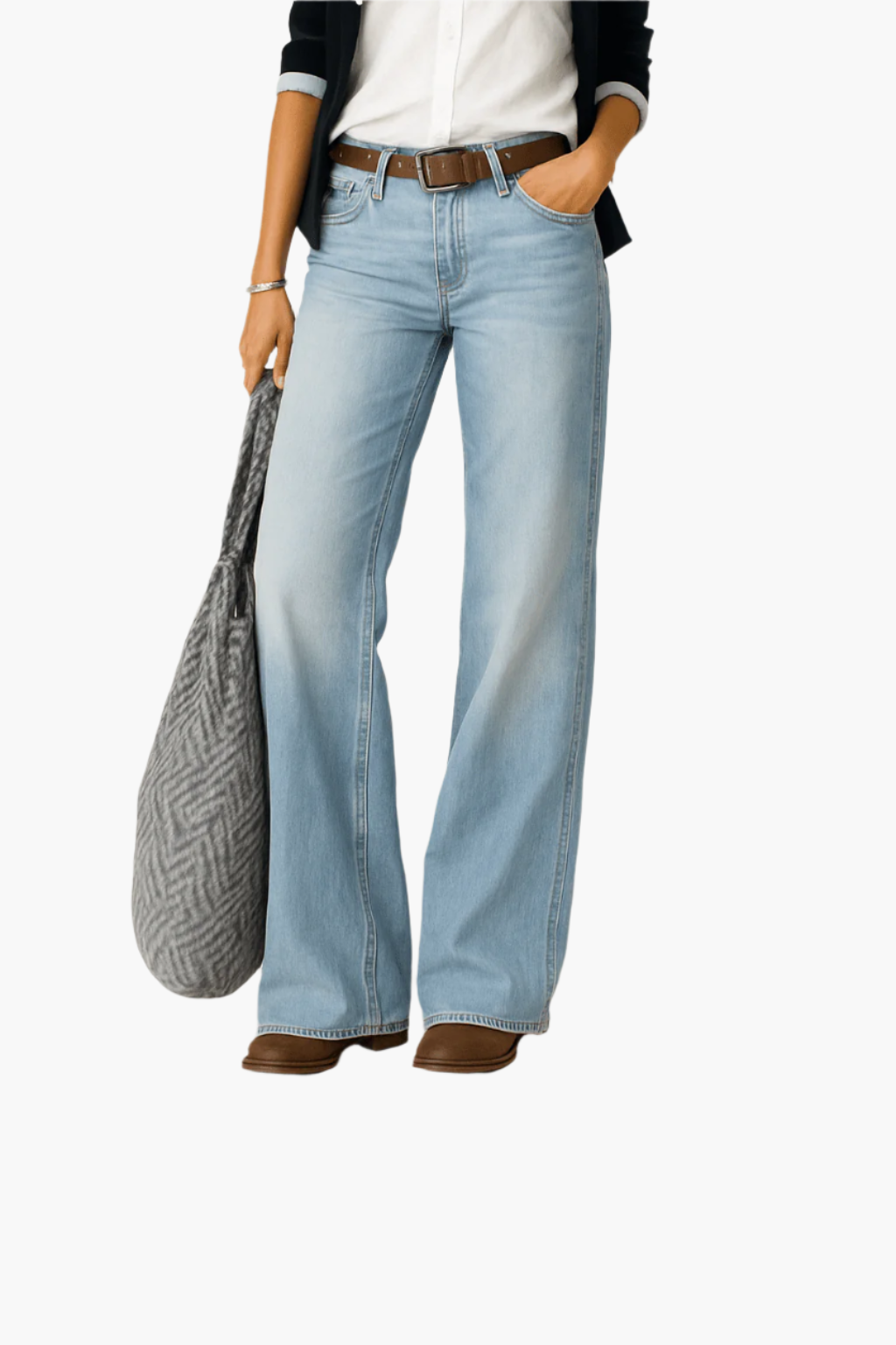 Damen Weitbein-Jeans für Alltag & Büro – Modern, Lässig, Komfortabel
