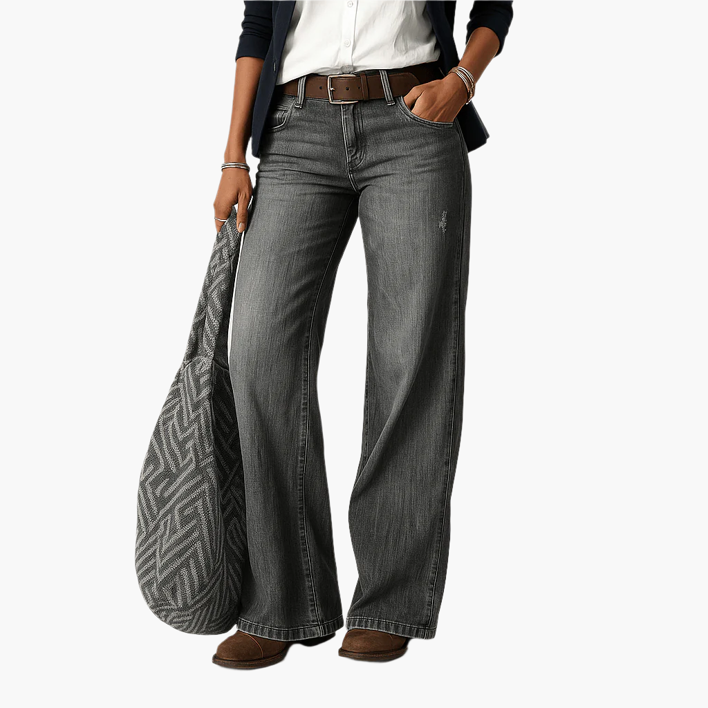 Damen Weitbein-Jeans für Alltag & Büro – Modern, Lässig, Komfortabel