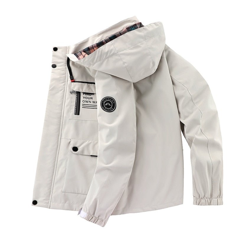 Herren Outdoor Winterjacke – Wasserdichte Funktionsjacke mit Kapuze, sportlicher Stil, ideal für Freizeit & Abenteuer