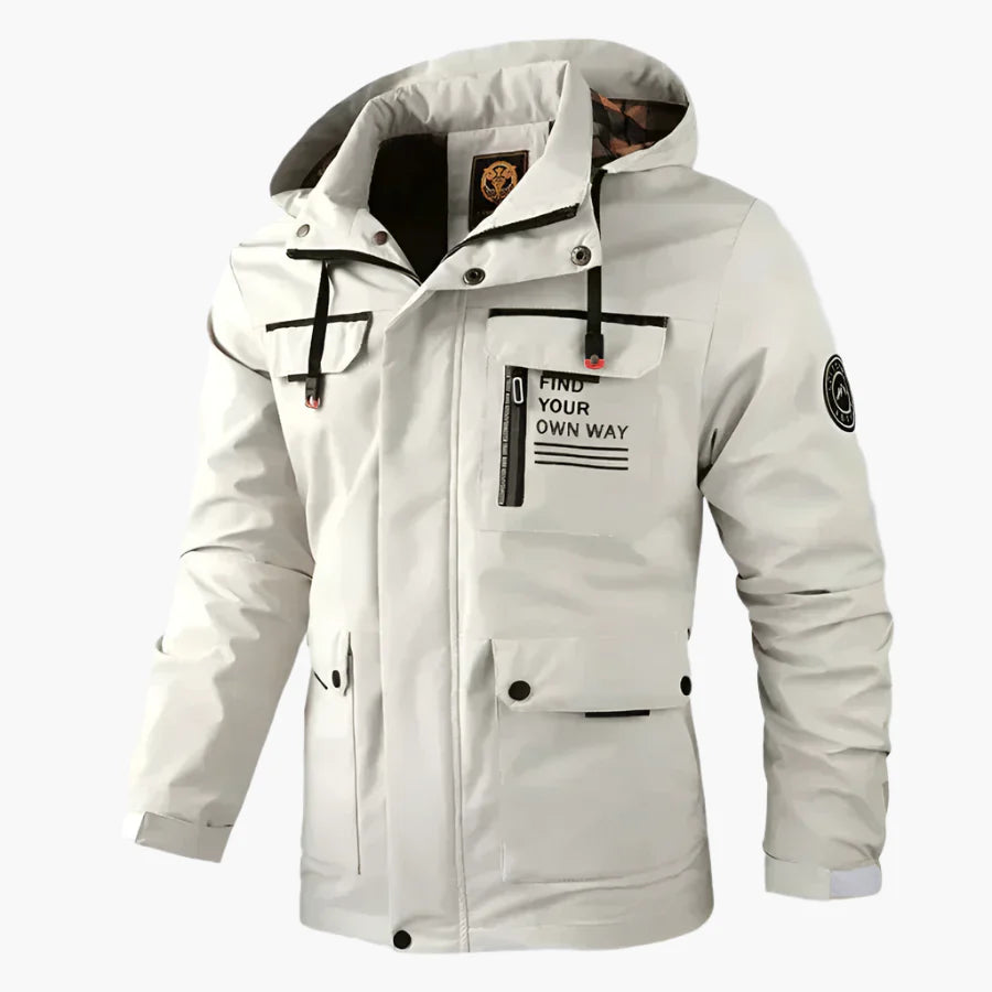 Herren Outdoor Winterjacke – Wasserdichte Funktionsjacke mit Kapuze, sportlicher Stil, ideal für Freizeit & Abenteuer
