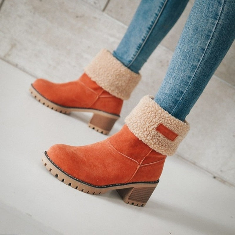 Damen Winterstiefeletten mit Warmfutter und klappbarem Schaft – Bequeme und stilvolle Alltagsboots