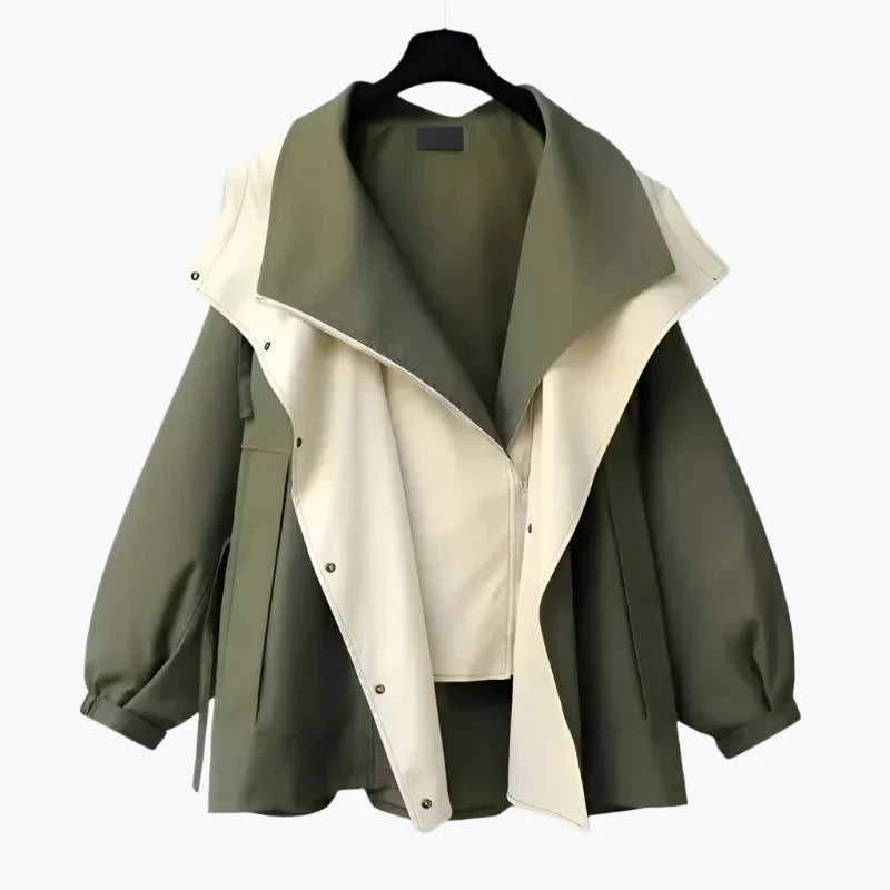 Damen Oversize Übergangsjacke im modernen Lagenlook – Stilvoller Mantel für Alltag und Freizeit