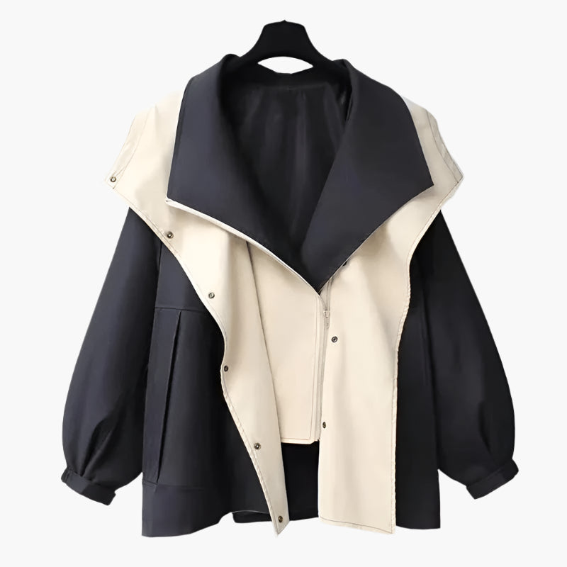 Damen Oversize Übergangsjacke im modernen Lagenlook – Stilvoller Mantel für Alltag und Freizeit