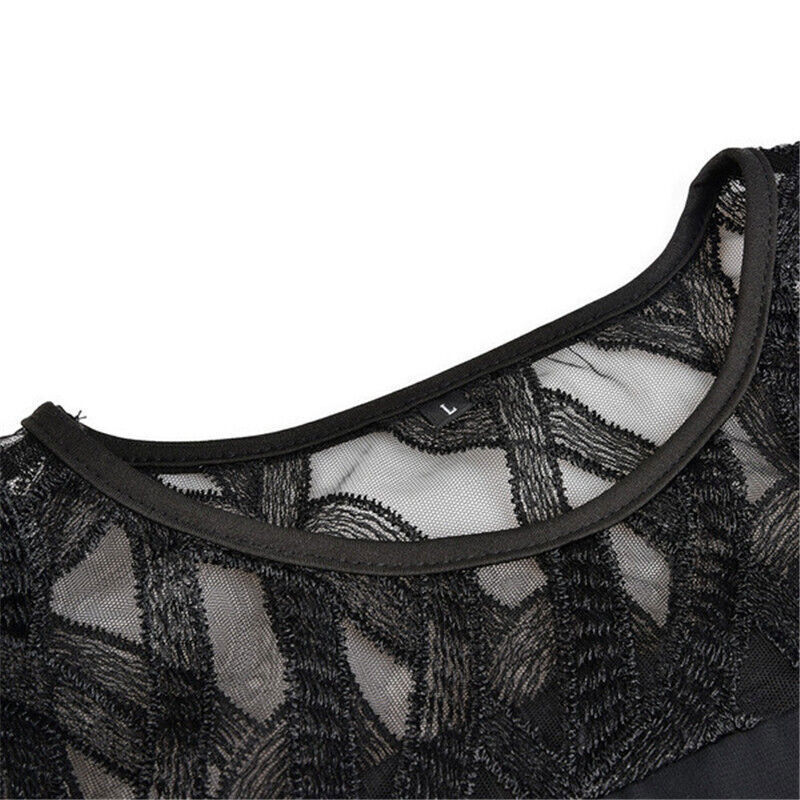 Damen Midikleid mit Spitzenärmeln – Elegantes Abendkleid für festliche Anlässe in großen Größen