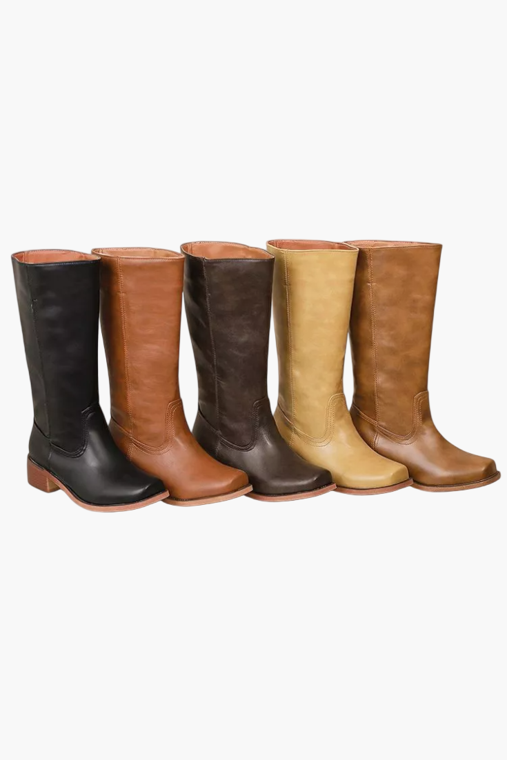 Damen Klassische Stiefel mit Blockabsatz – Modischer Alltags-Look