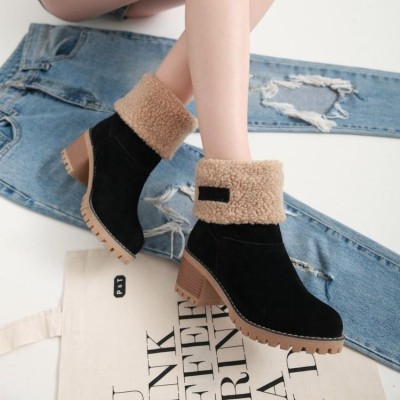 Damen Winterstiefeletten mit Warmfutter und klappbarem Schaft – Bequeme und stilvolle Alltagsboots