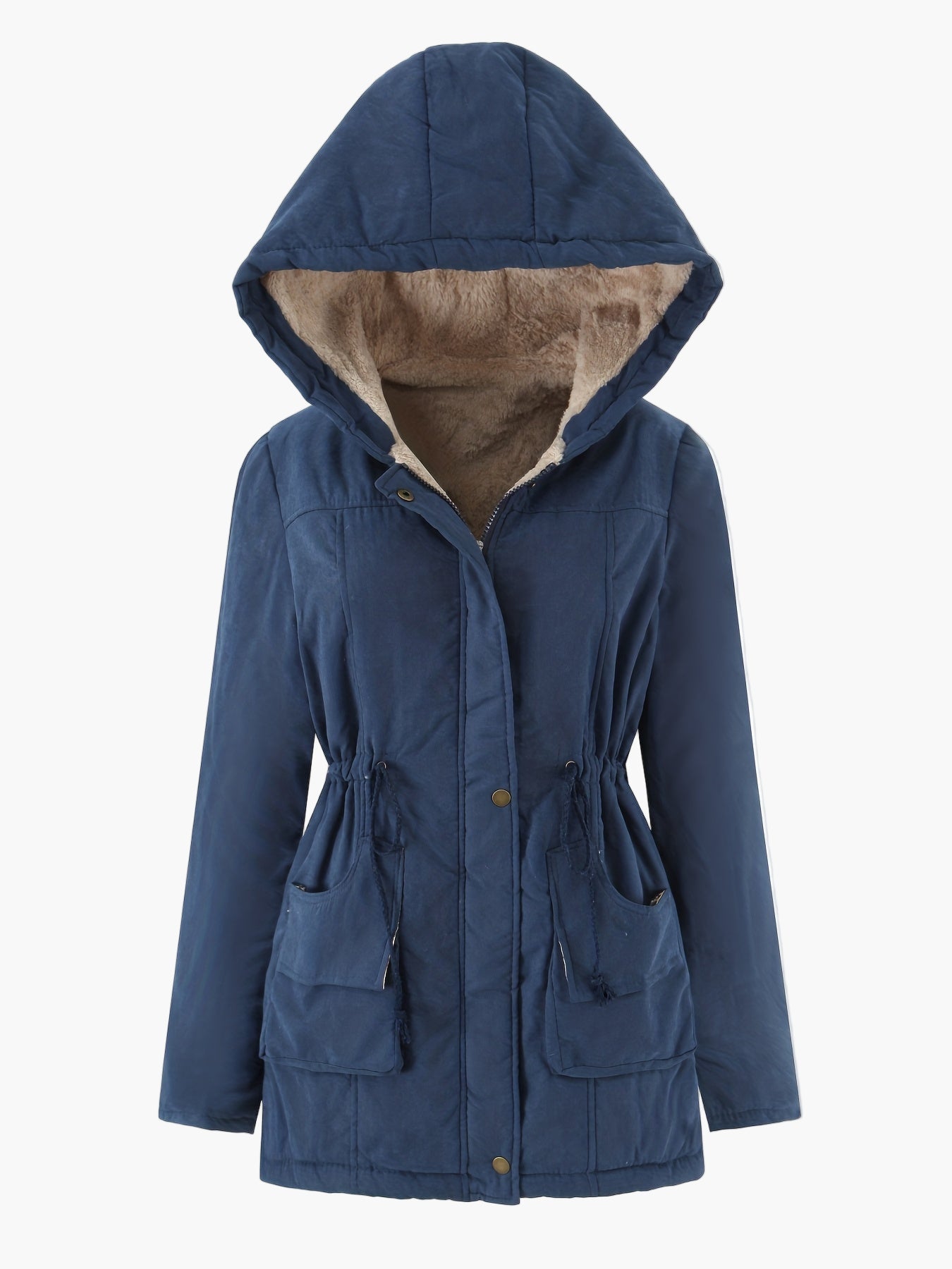 Damen Winterparka mit Kapuze und Kordelzug – Freizeitjacke für kalte Tage