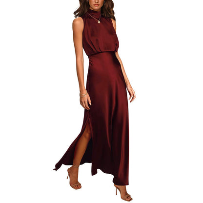 Judith – Satin-Kleid mit Stehkragen