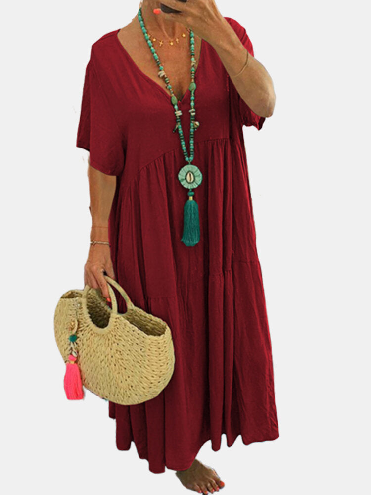 Victoria – Unregelmäßiges Mehrfarbiges Plus-Size Schwingkleid