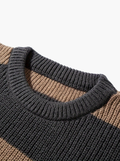 Herren Strickpullover im lässigen Streifen-Design für Herbst und Winter