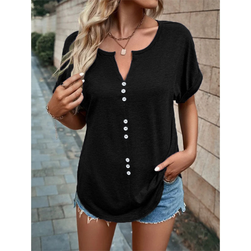 Donna – Sommerbluse mit Knopfdesign