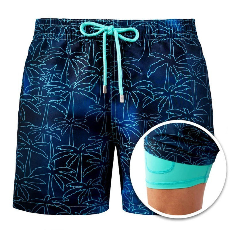 Jerry – Bedruckte Herren-Badeshorts mit doppelter Schicht für den Sommer