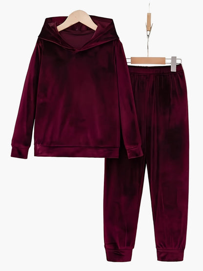 Damen Freizeit Hausanzug Set mit Kapuzenpullover und Jogginghose – Bequemer Lounge- und Trainingsanzug