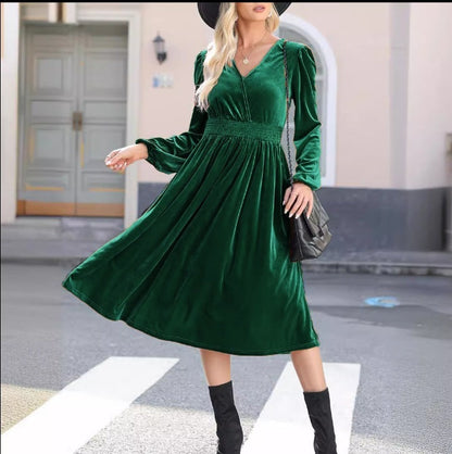 Shannon – Langärmliges Kleid in einfarbigem Design für Damen