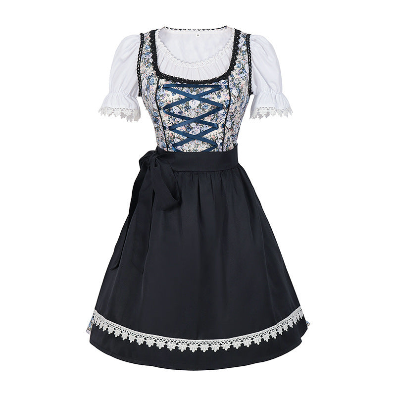Damen Dirndl Kleid im traditionellen Trachtenstil für Oktoberfest und Bühnenauftritte