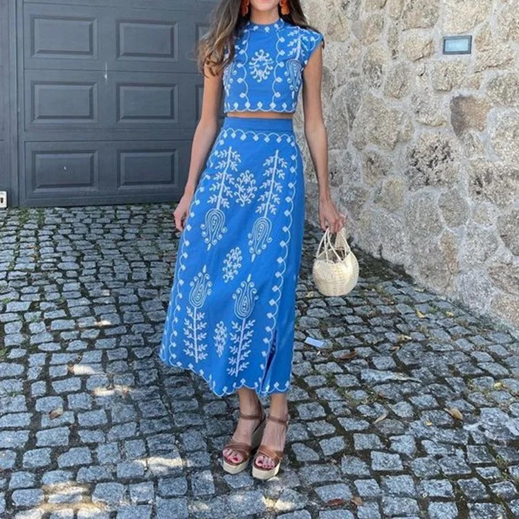 Carly – Zweiteiliges Kleid im Urlaubsstil mit modischem Druck